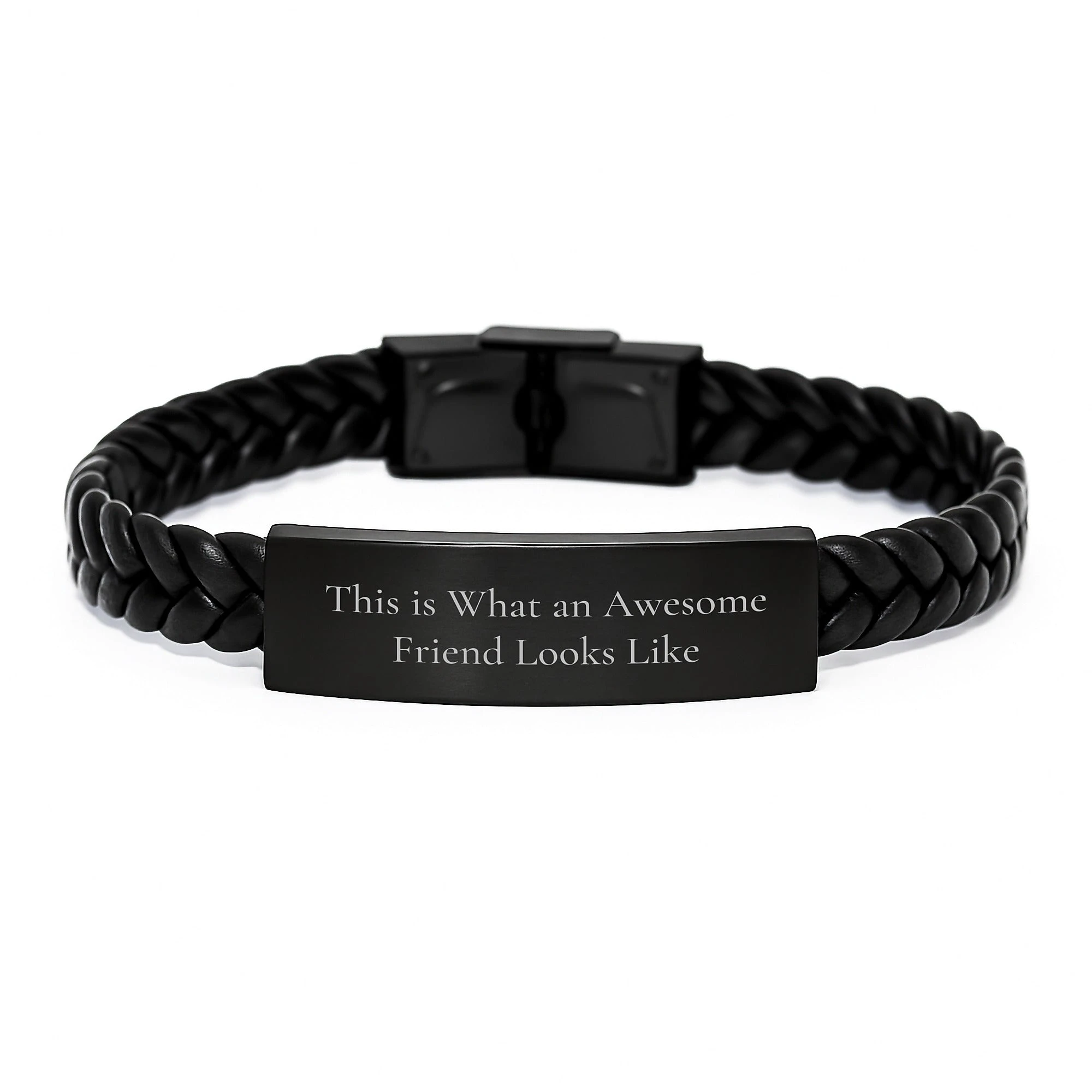 Unique Gifts from Men to Awesome Friend on Valentine's, Interlaced Leather Bracelet with Funny Quote, Friend Jewelry for Men Women Coworkers Family