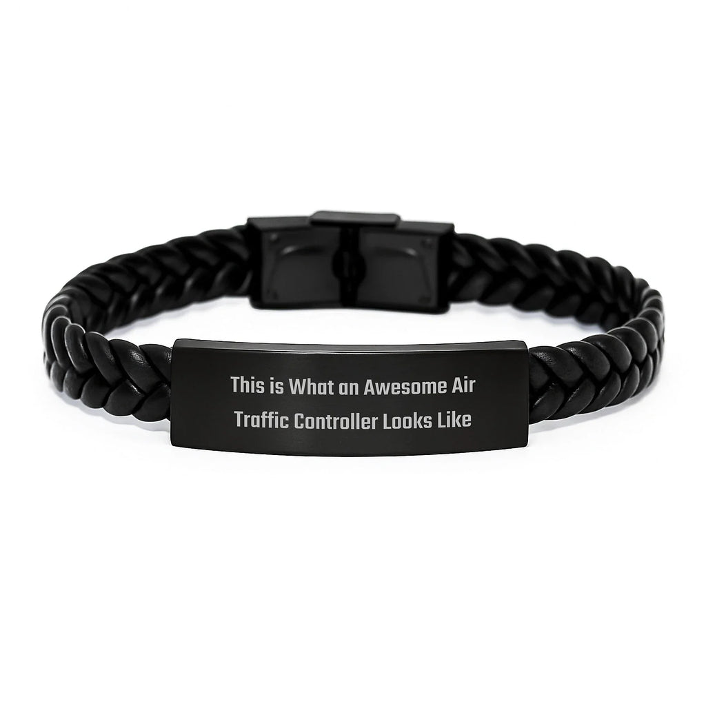 Funny Air Traffic Controller Gifts for Men from Family - Air Traffic Controller Interlaced Leather Bracelet Valentine's Unique Gifts