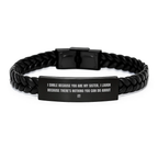 Funny Sister Quotes Interlaced Leather Bracelet, Gifts for Sister from Sister, Birthday Unique Gifts for Sisters - Image 1