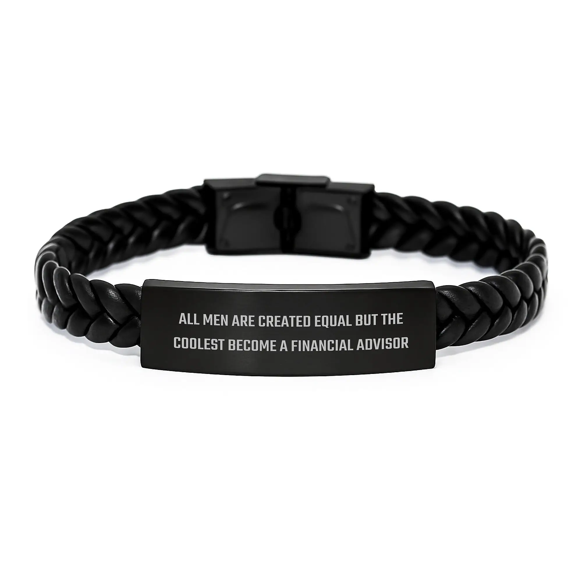 Funny Financial Advisor Gifts for Men Graduation Unique Interlaced Leather Bracelets with Stainless Steel and PU Leather, Gifts from Friends to Family. - Image 1