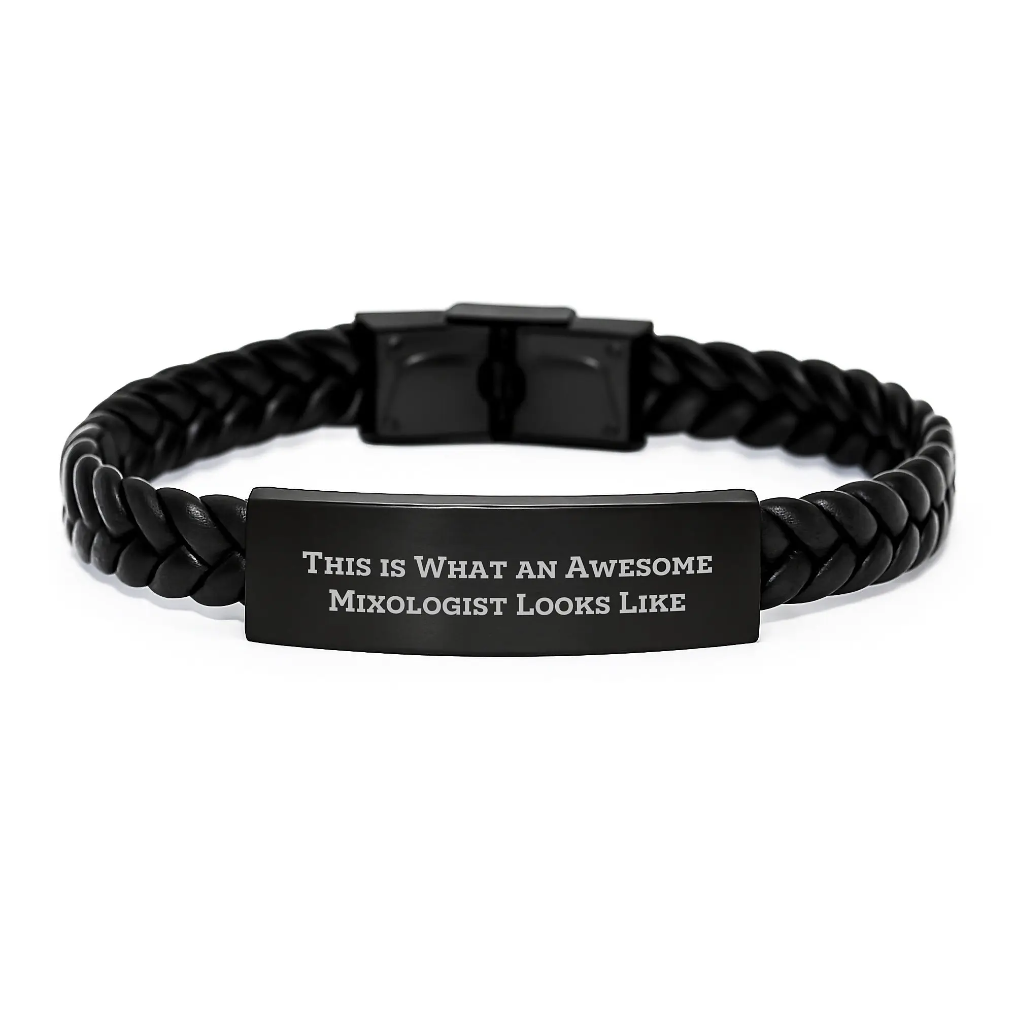 Gifts from Friends to Awesome Mixologists, Birthday Unique Gifts, Interlaced Leather Bracelet for Men and Women - Image 1