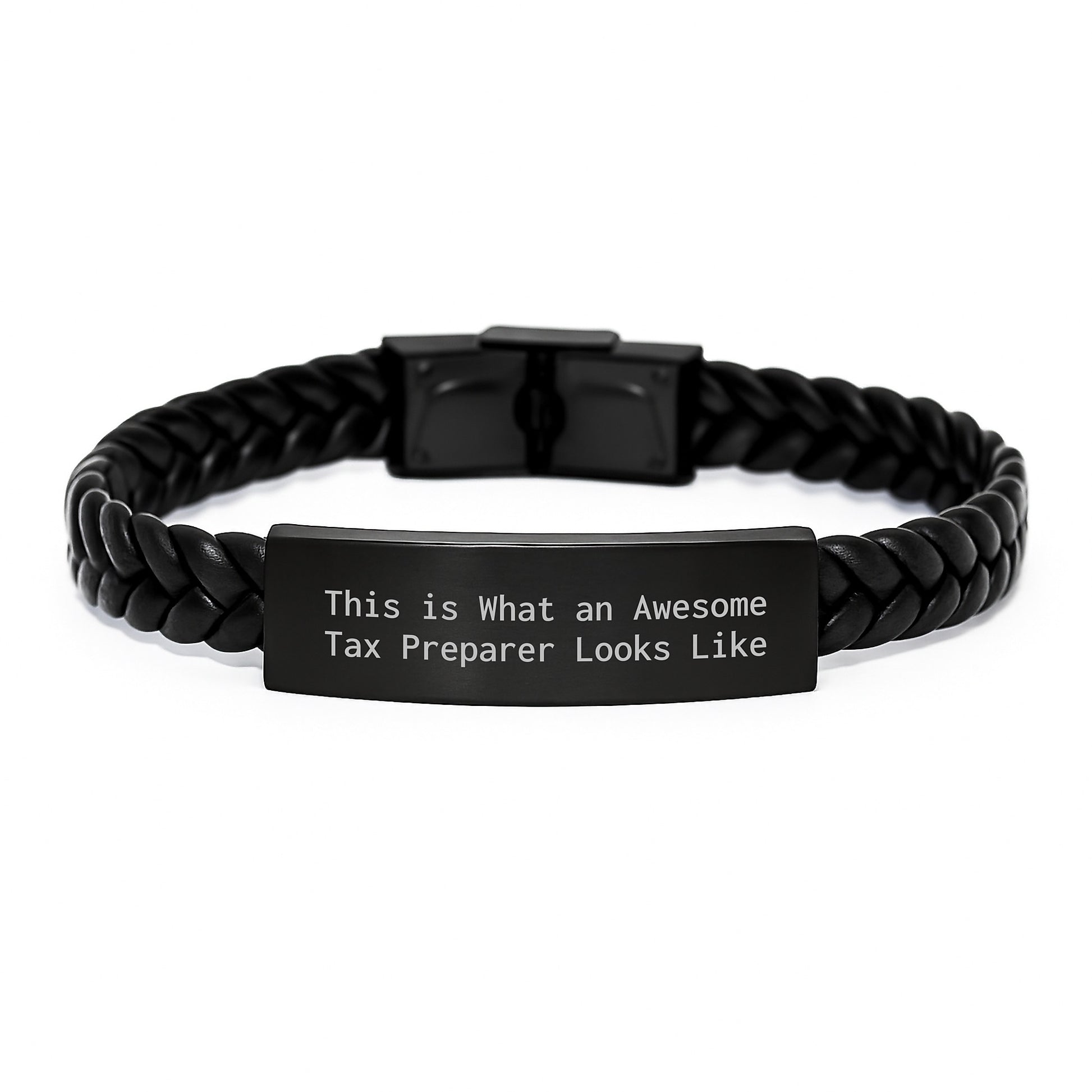 Tax Preparer Gifts, Inspirational Quote, Interlaced Leather Bracelet, 7.87 inches, Gifts from Friends, Gifts for Tax Preparer, Graduation Unique Gifts - Image 1