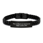 Funny Valet Gifts for Men on Valentine's - Interlaced Leather Bracelet with Quote 'This Is What An Awesome Valet Looks Like' - Gifts from Friends and Family
