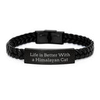 Himalayan Cat Interlaced Leather Bracelet Gifts from Men to Women, Valentine's Unique Gifts for Friends