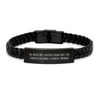 Fitness Trainer Keepsake Leather Bracelet for Him Birthday Gift - Image 1