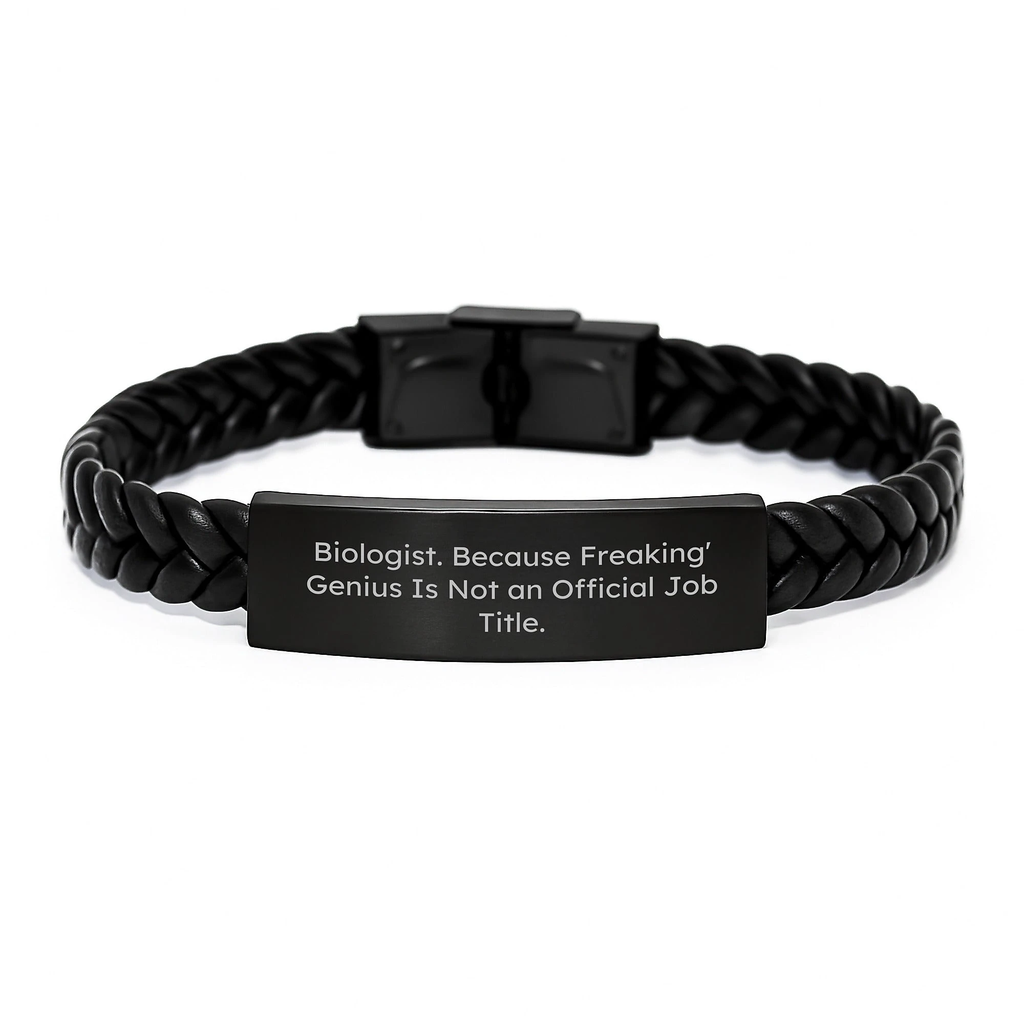 Funny Gifts from Men to Biologist Friends Valentine's Unique Interlaced Leather Bracelet - Image 1