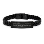 Funny Gifts from Men to Biologist Friends Valentine's Unique Interlaced Leather Bracelet - Image 1