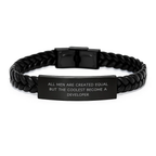 Developer Keepsake Interlaced Leather Bracelet for Him Birthday Gift - Image 1