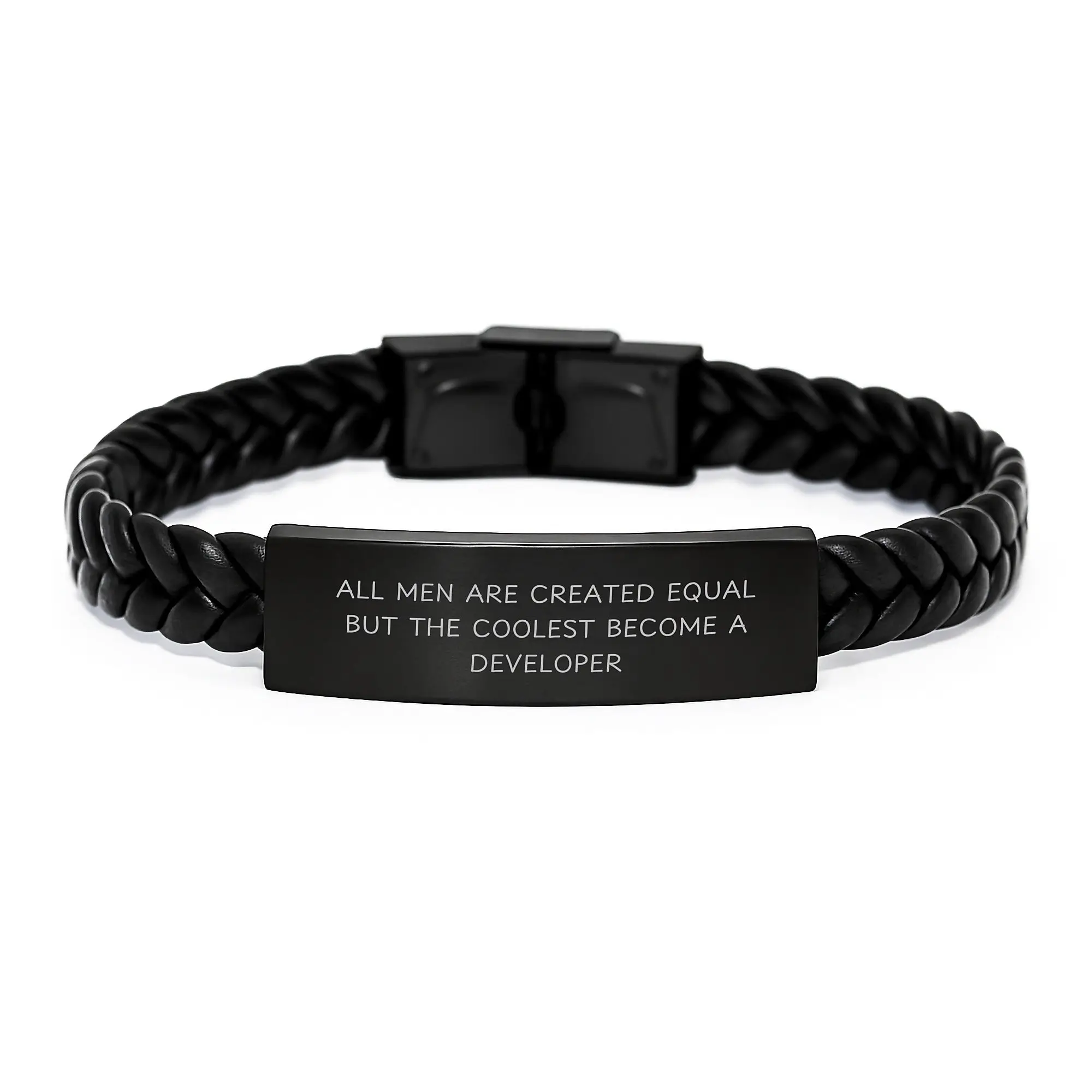 Developer Keepsake Interlaced Leather Bracelet for Him Birthday Gift - Image 1