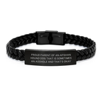 Proud Parent Afghan Hound Dog Interlaced Leather Bracelet Gifts for Men Women Graduation Unique Ideas - Image 1