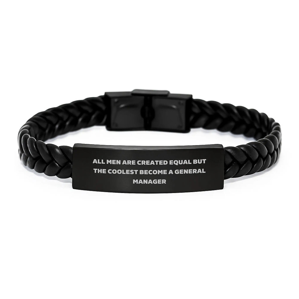 Birthday Gift General Manager Keepsake Interlaced Leather Bracelet - Image 1