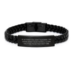 Funny Payroll Clerk Gift, Interlaced Leather Bracelet, 'Do What They Say First Time' Quote, Christmas Unique Presents for Men, Women, Coworkers, Friends