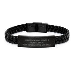 Hobby Horsing Gifts for Men, Funny Inspirational Interlaced Leather Bracelet, Gifts from Friends, Graduation Unique Gifts