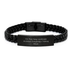 Funny Landscape Architect Gifts for Him, Interlaced Leather Bracelet from Men, Engraved Stainless Steel, Christmas Unique Presents