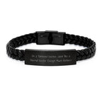 Funny Doctor Gifts for Men, Unique Interlaced Leather Bracelet with Stainless Steel, Christmas Unique Gifts from Friends to Family, I'm a Tattooed Doctor