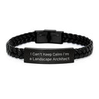 Funny Quote Landscape Architect Gifts Interlaced Leather Bracelet for Him from Friends, Unique Birthday Presents for Men