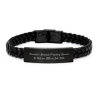 Forester Interlaced Leather Bracelet, Funny Graduation Unique Gifts for Men, Friends, Coworkers, Family from Dad, Mom, Sweetheart - Forester Because Freaking' genius Is Not Official Job Title. - Image 1