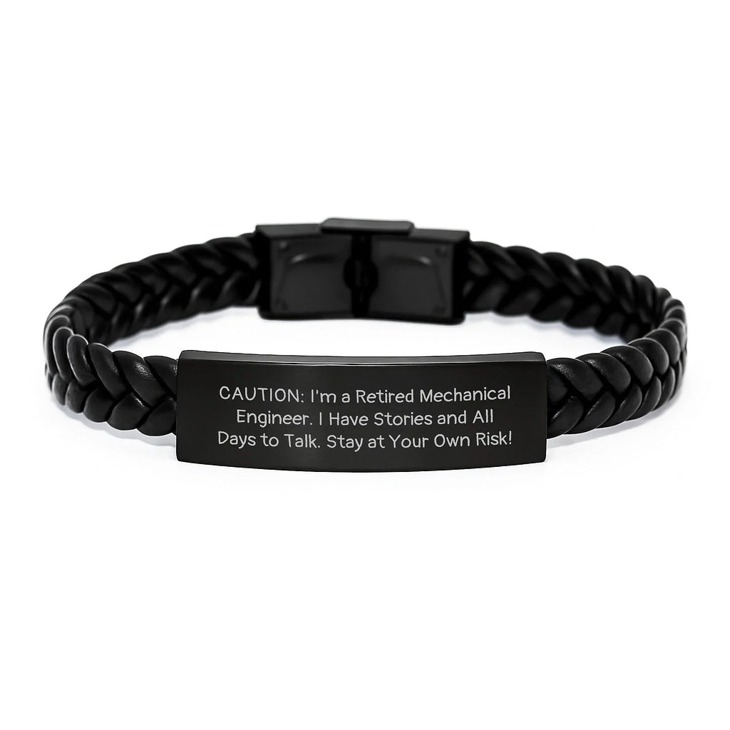 Mechanical Engineer Christmas Unique Gifts from Friends - Funny Quote Interlaced Leather Bracelet for Men, Mechanical Engineer, Coworkers, Family - Unique Gifts for Him