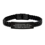 Funny Assistant Gifts for Him - Christmas Unique Interlaced Leather Bracelet, Gifts from Men to Friends, Assistant Enthusiast