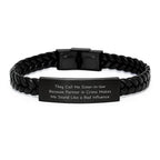 Funny Sister-in-law Christmas Unique Gifts from Men to Sisters - Interlaced Leather Bracelet for Sister-in-law