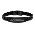 Funny Boston Terrier Dog Gifts for Birthday - Interlaced Leather Bracelet with Stainless Steel and PU Leather - Gifts from Men to Friends for Boston Terrier Dog Lovers - Image 1