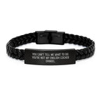 Funny English Cocker Spaniel Dog Lover Gifts from Friends for Valentine's Unique English Cocker Spaniel Dog Interlaced Leather Bracelet, You Can't Tell Me What To Do