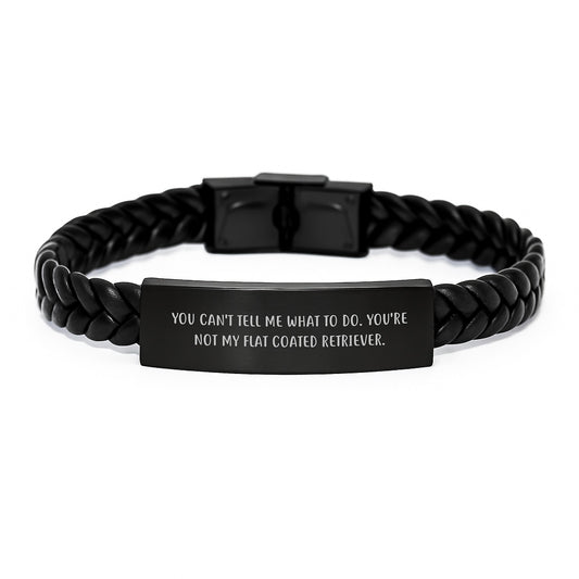 Funny Flat Coated Retriever Dog Gifts from Men to Friends - Interlaced Leather Birthday Unique Presents for Flat Coated Retriever Dog Owners - Image 1