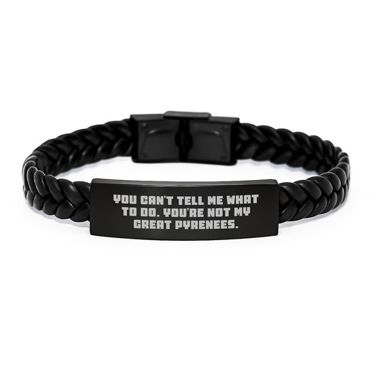 Funny Great Pyrenees Dog Interlaced Leather Wraps Gifts for Men from Family Birthday Unique Gifts - Image 1
