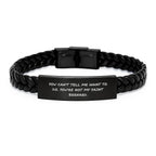Funny Saint Bernard Dog Gifts, Interlaced Leather Bracelet for Men, Women, Friends, Birthday Unique Gifts from Family, 'You Can't Tell Me What To Do. You're Not My Saint Bernard.'