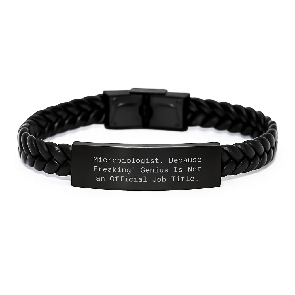 Birthday Gift Microbiologist Interlaced Leather Bracelet for Her Present - Image 1