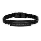 Oral Surgeon Interlaced Leather Bracelet Keepsake Birthday Gift for Him - Image 1