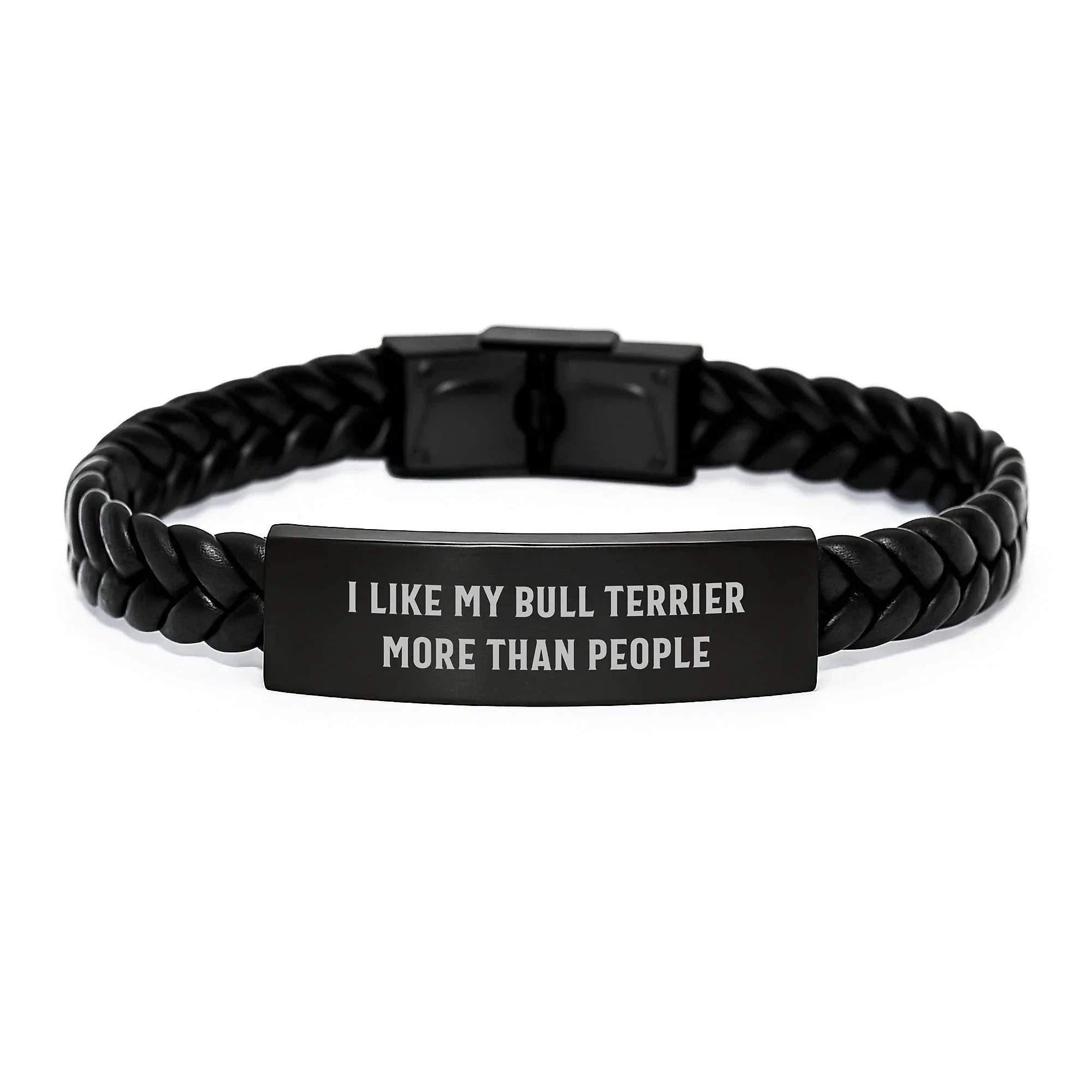 Funny Bull Terrier Dog Lover Gifts from Men to Women Valentine's Unique Interlaced Leather Bracelets