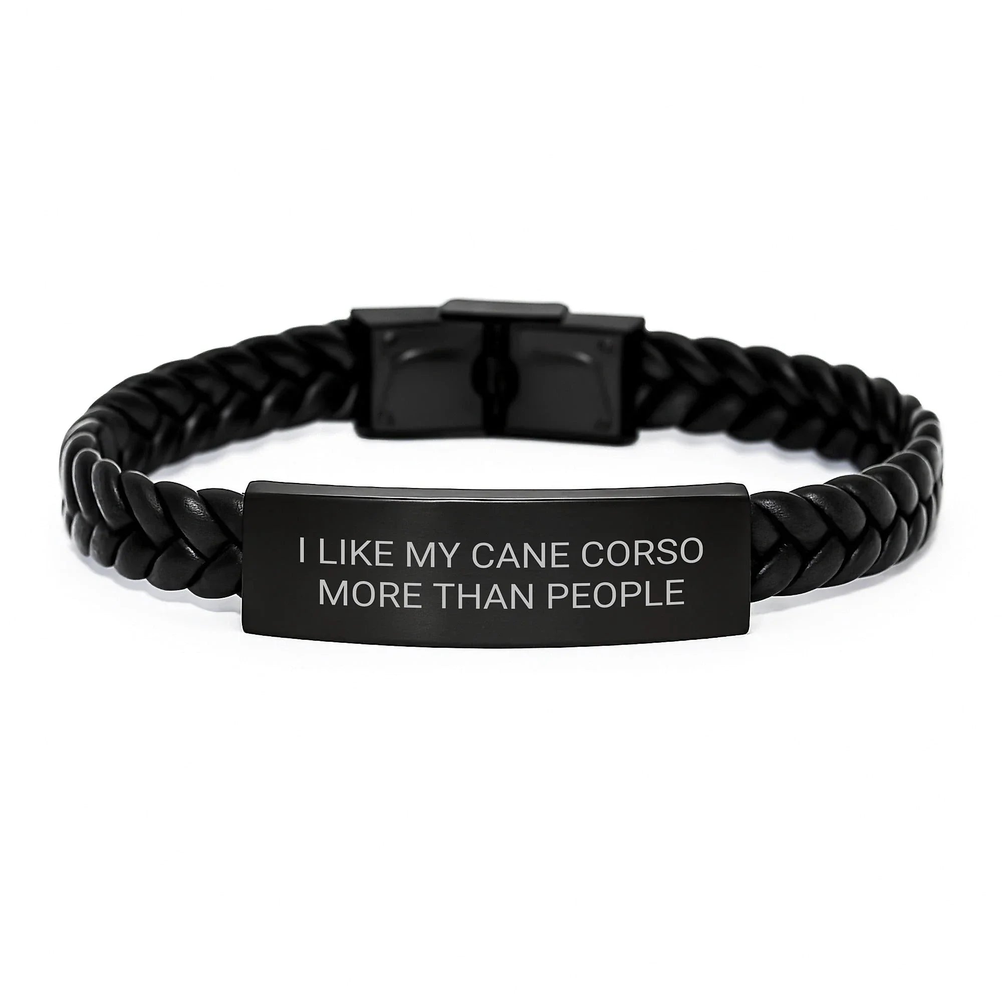 Funny Cane Corso Dog Gifts from Men, Interlaced Leather Bracelet with Stainless Steel and PU Leather, Perfect Cane Corso Dog Lover Valentine's Unique Gifts for Him