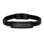 Cairn Terrier Dog Gifts for Men - Funny Quote Interlaced Leather Bracelet Birthday Unique Gifts from Family to Cairn Terrier Dog Lovers - Image 1
