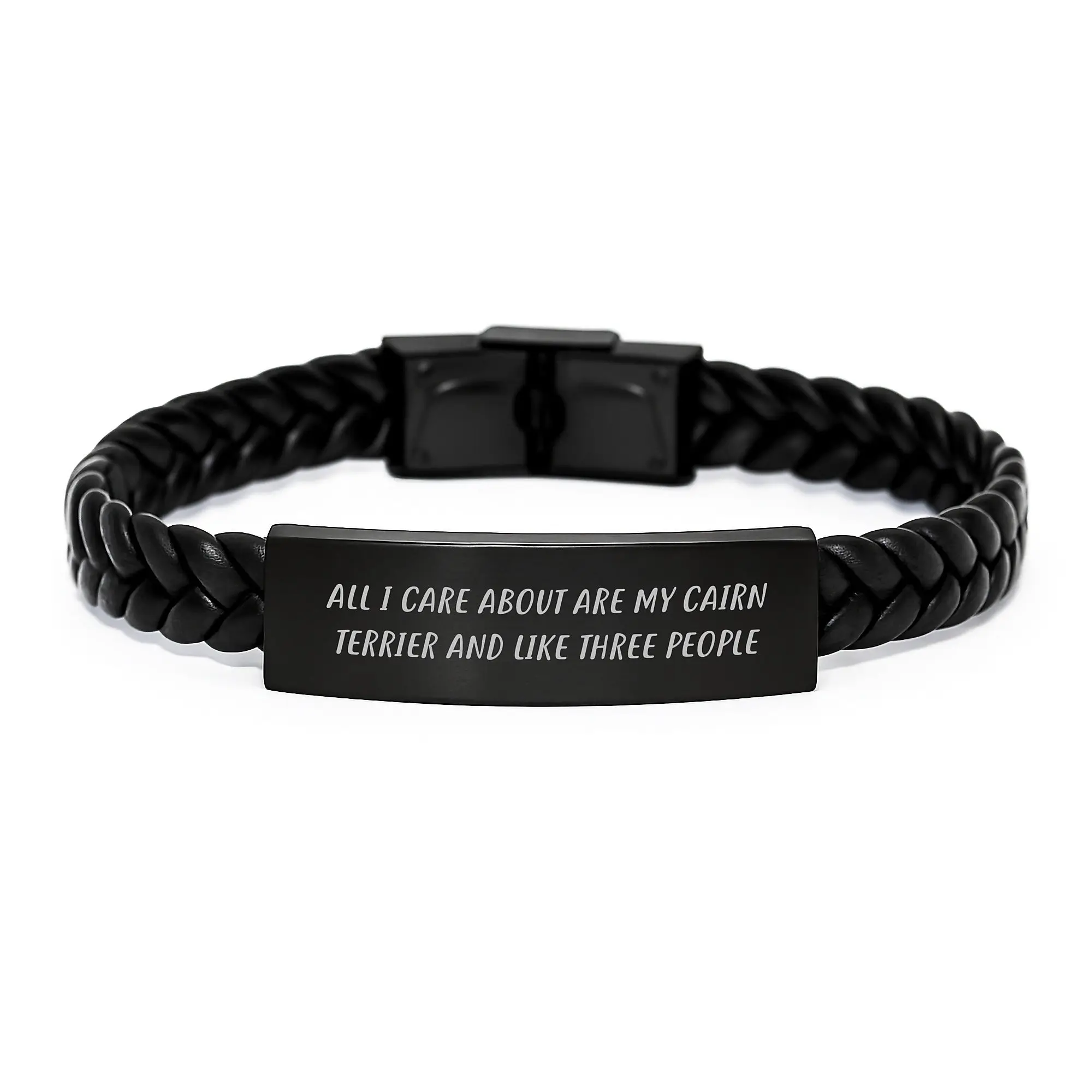 Cairn Terrier Dog Gifts for Men - Funny Quote Interlaced Leather Bracelet Birthday Unique Gifts from Family to Cairn Terrier Dog Lovers - Image 1