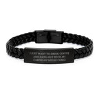 Cardigan Welsh Corgi Dog Enthusiast Gifts, Funny Quote Interlaced Leather Bracelet for Valentine's Unique Gifts from Men to Friends