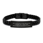 Funny Collie Dog Gifts for Men - Interlaced Leather Bracelet from Friends and Family