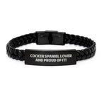 Cocker Spaniel Lover Gift Interlace Leather Bracelet For Men And Women Valentines