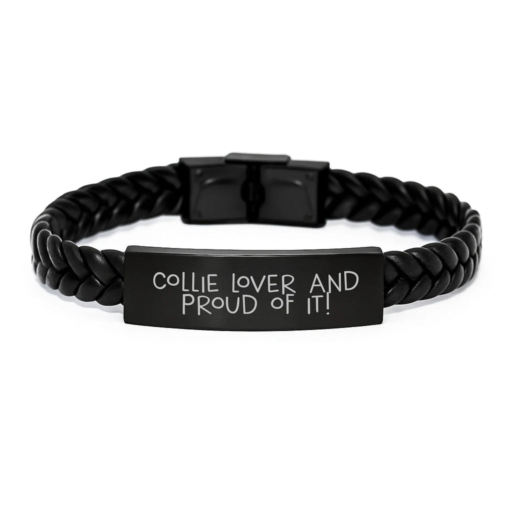 Collie Dog Lover Leather Bracelet Gifts For Him Or Her Valentines