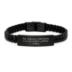 Funny Australian Cattle Dog Gifts for Men, Birthday Unique Gifts, Interlaced Leather Bracelet with Engraved Stainless Steel, Gifts from Friends, Family, Coworkers - Image 1
