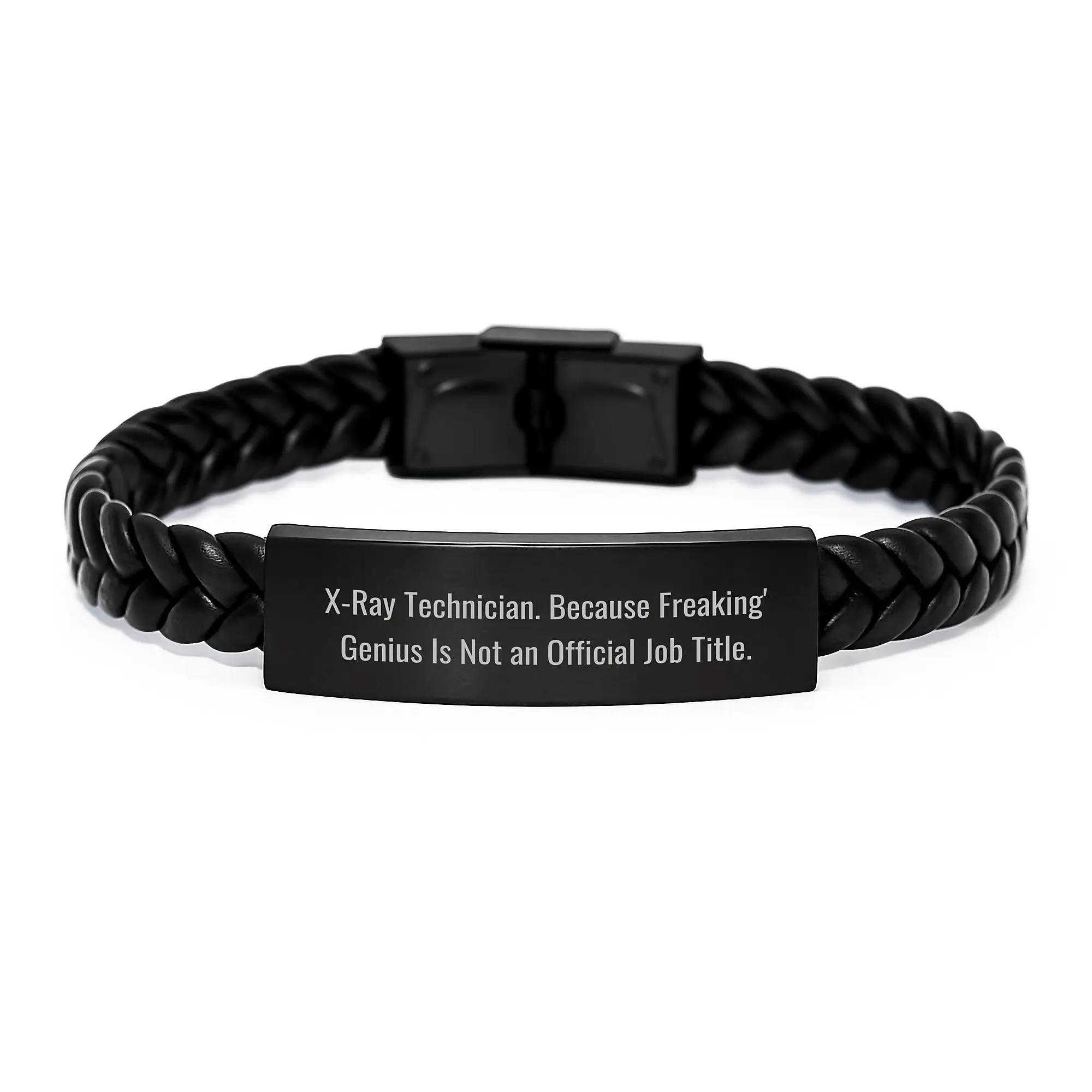X-Ray Technician Keepsake Leather Bracelet for Him Birthday Gift - Image 1