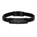 Heartfelt Mum Interlaced Leather Bracelet Birthday Gift for Friends - Image 1