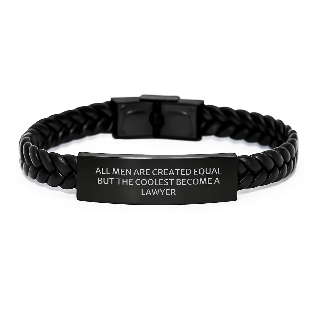 Birthday Gift Lawyer Keepsake Interlaced Leather Bracelet for Her - Image 1