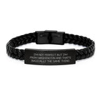Washington Quotes Interlaced Leather Bracelet Gifts from Friends for Birthday, Funny Quote 'I'm Not Perfect But I'm From Washington And That's Basically The Same Thing' Men, Women, Family