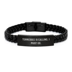 Tennessee Gifts, Funny Quote Interlaced Leather Bracelet, Valentine's Unique Gifts from Men to Women in Tennessee