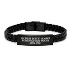 Funny Bestie Gifts from Men to Bestie Women Interlaced Leather Bracelet for Graduation Unique Gifts - Image 1