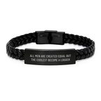 Birthday Gift Logger Keepsake Interlaced Leather Bracelet for Her - Image 1