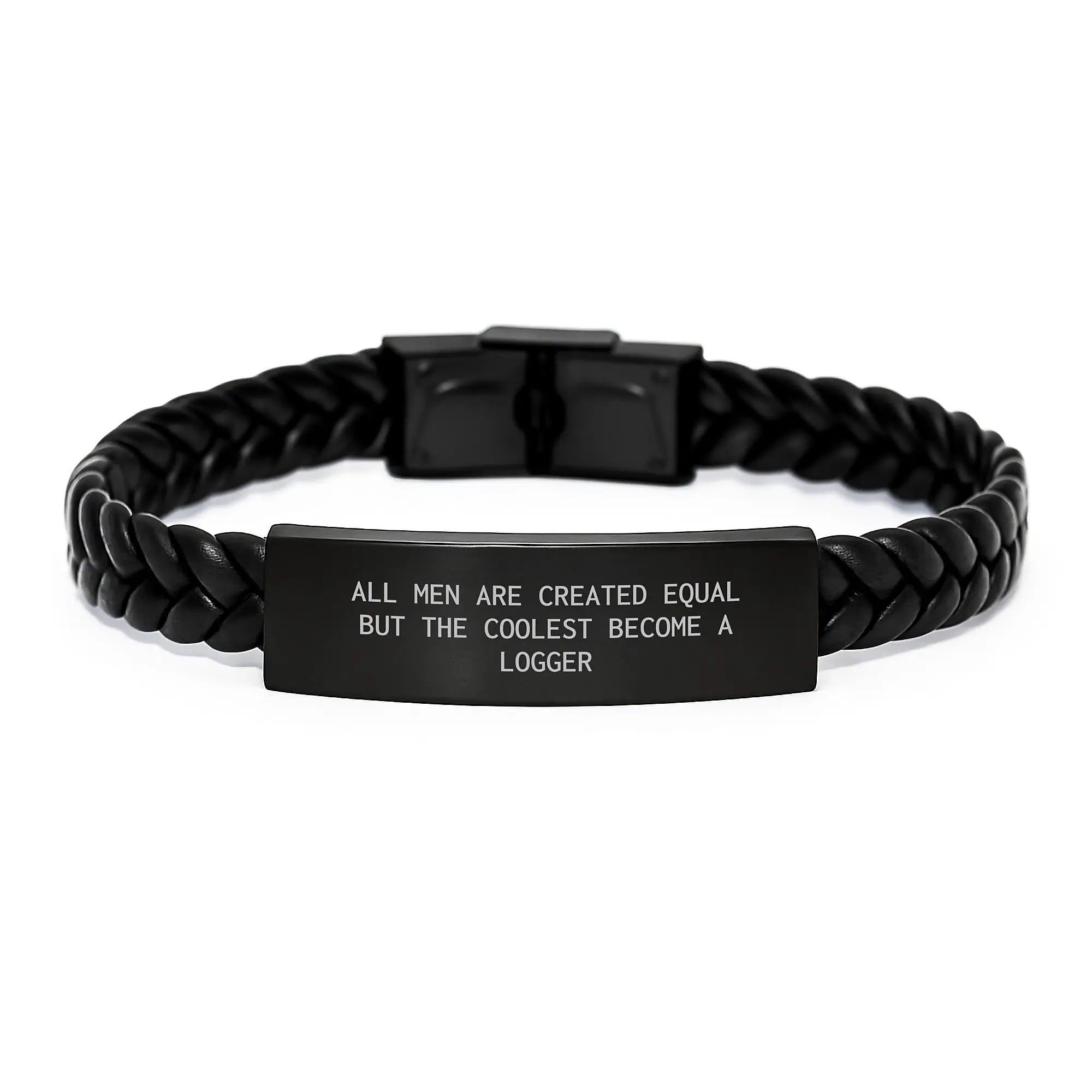 Bold Logger Interlaced Leather Bracelet Unique for Friends Birthday Gift - Image 1