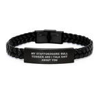 Staffordshire Bull Terrier Leather Bracelet for Him Graduation Gift - Image 1