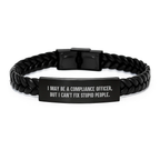 Compliance Officer Interlaced Leather Bracelet Coworkers Birthday Gift - Image 1